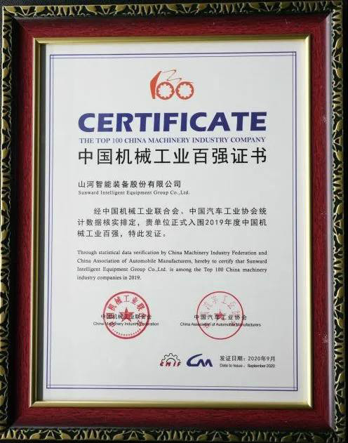 2019年中国机械工业百强宣布，，，，，，，，z6com·尊龙(中国)时凯集团智能排名52位